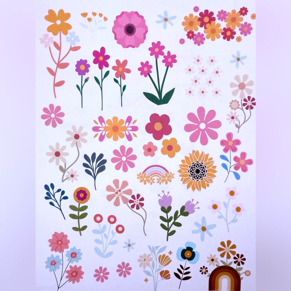Floral print stickers